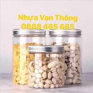HŨ NHỰA PET NẮP NHÔM ( NHỰA )VẶN ĐK 89 500ML