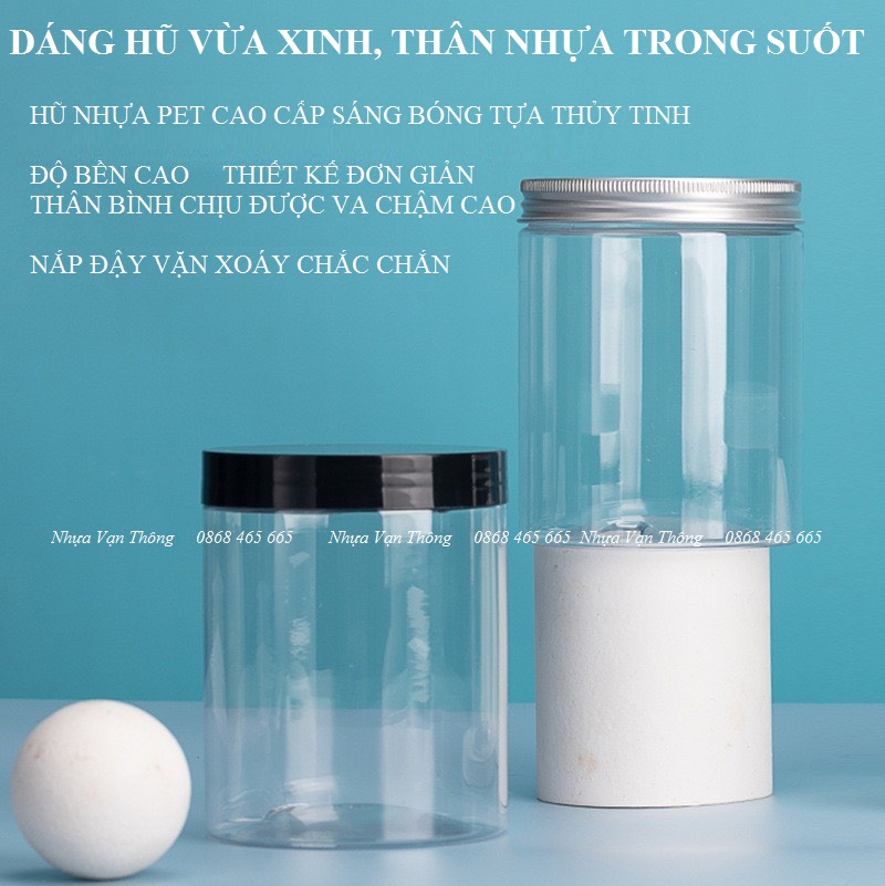 HŨ PET NẮP VẶN 600ML NẮP NHỰA ĐEN