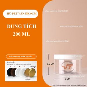 HŨ NHỰA PET NẮP NHÔM (NHỰA) VẶN ĐK 89 200ML