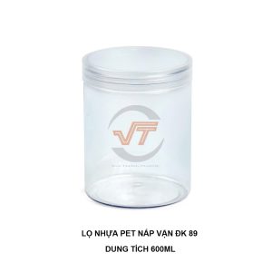 HŨ NHỰA PET NẮP NHÔM ( NHỰA ) VẶN ĐK 89 600ML
