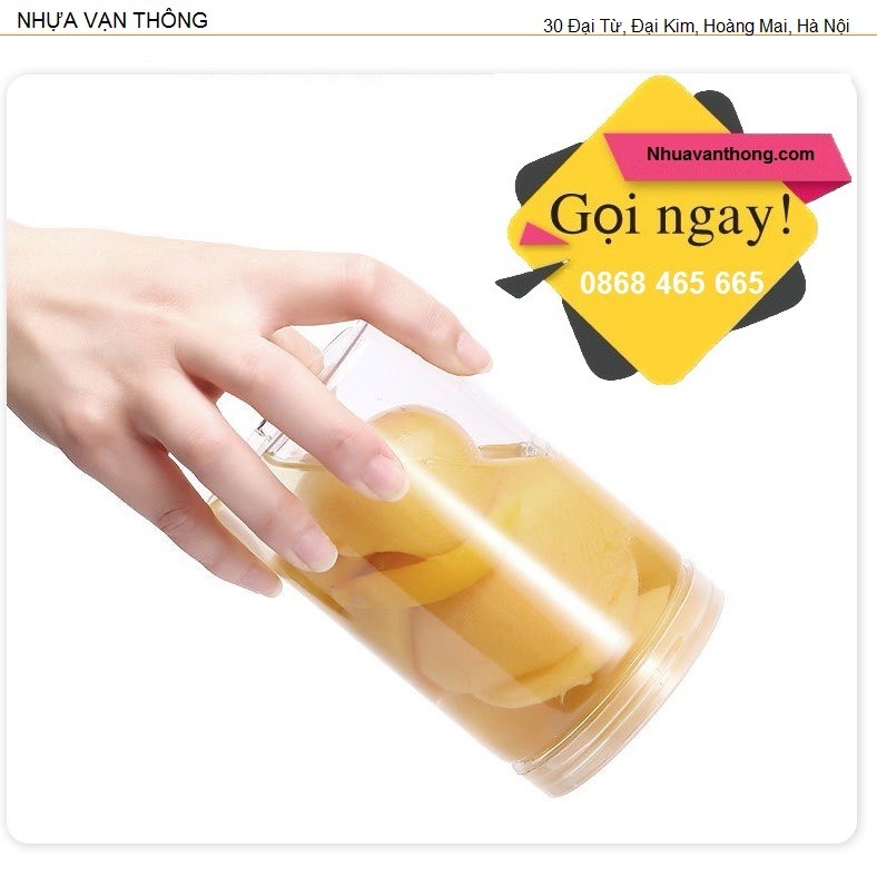 LỌ PET NẮP VẶN 900ML NẮP NHỰA