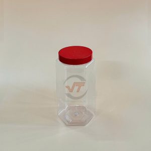 HŨ NHỰA PET NẮP NHÔM (NHỰA) VẶN ĐK 89 - LỌ LỤC GIÁC 1500ML