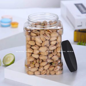 HŨ NHỰA PET NẮP NHÔM (NHỰA) VẶN ĐK 89 - LỌ VUÔNG 1000ML