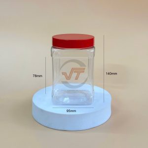 HŨ NHỰA PET NẮP NHÔM (NHỰA) VẶN ĐK 89 - LỌ VUÔNG 1000ML