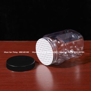 HŨ NHỰA PET NẮP NHÔM (NHỰA) VẶN ĐK 89 - LỌ VUÔNG 1000ML