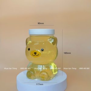 HŨ NHỰA PET NẮP NHÔM (NHỰA) VẶN ĐK 89 - LỌ GẤU 1100ML
