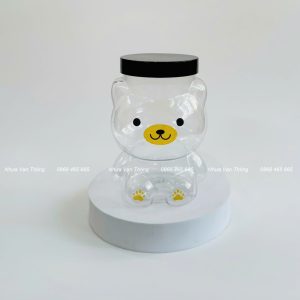 HŨ NHỰA PET NẮP NHÔM (NHỰA) VẶN ĐK 89 - LỌ GẤU 1100ML