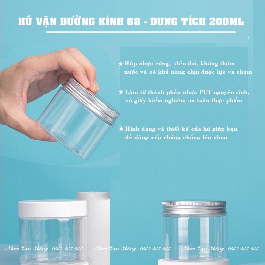 ex27813_0 HŨ NHỰA PET NẮP NHÔM (NHỰ ) VẶN ĐK 68 - 200ML