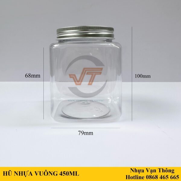 HŨ VUÔNG 450ML - ĐK 68