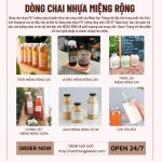 CHAI NHỰA PET MIỆNG RỘNG ĐỰNG FULL TOPPING