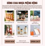 CHAI NHỰA PET MIỆNG RỘNG ĐỰNG FULL TOPPING