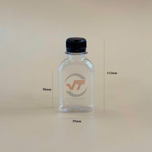 Chai nhựa Pet Vuông dẹt dung tích 100ml đựng cà phê muối