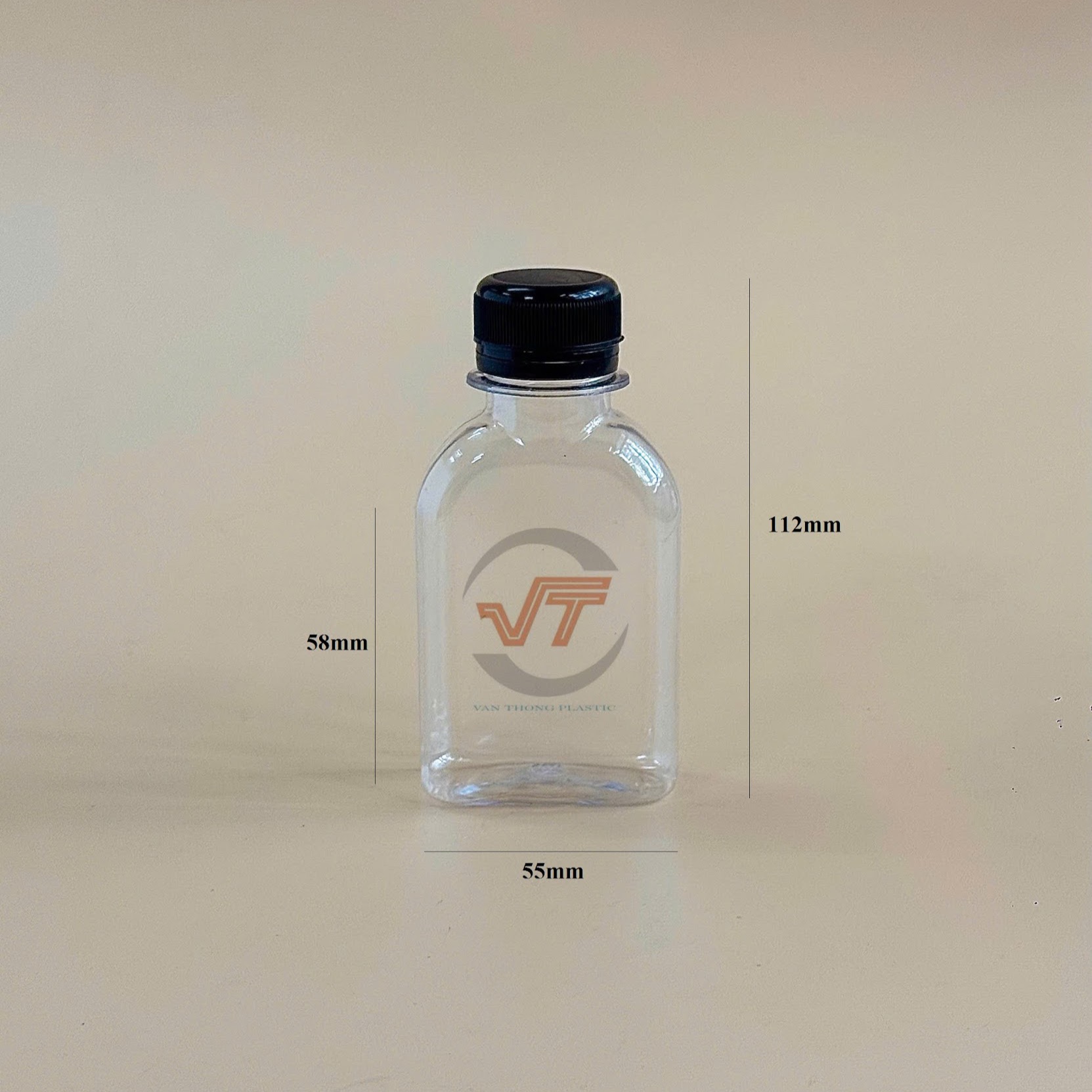 Chai nhựa Pet Vuông dẹt dung tích 100ml đựng cà phê muối