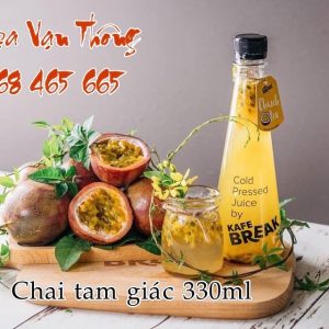 Chai nhựa Pet 330ml hình tháp ( Chai tam giác ) đựng nước ép trái cây