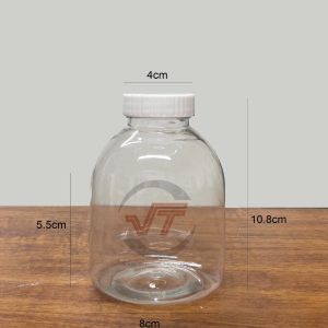 Chai nhựa PET trong 300ml tròn lùn miệng rộng