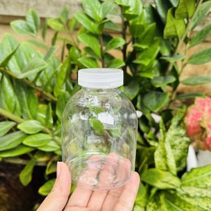 Chai nhựa PET trong 300ml tròn lùn miệng rộng