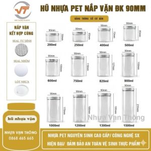 HŨ NHỰA PET ĐƯỜNG KÍNH 89MM