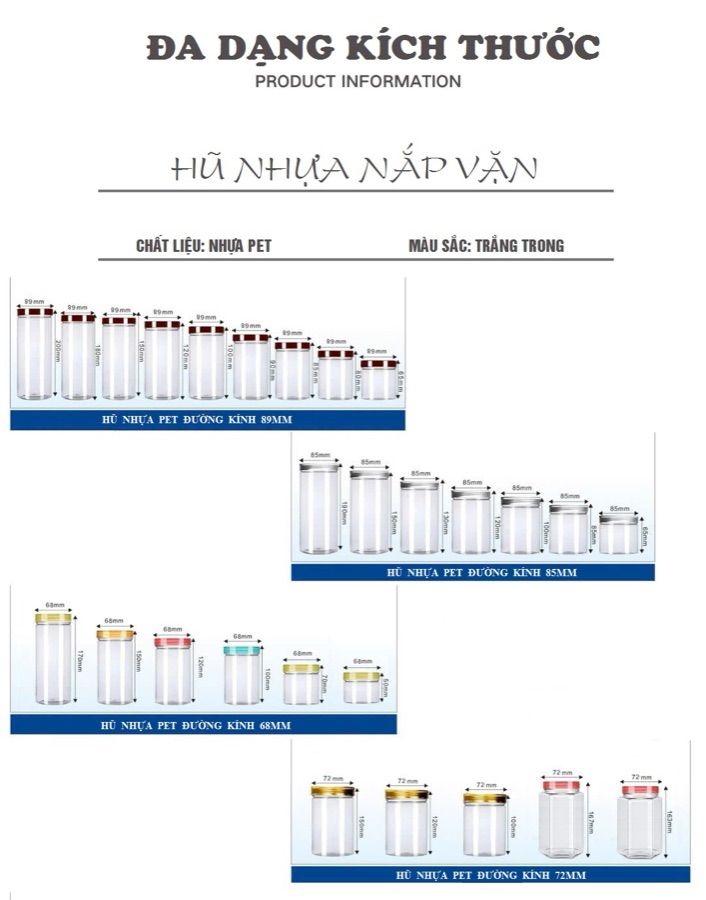 Hũ nhựa PET nắp vặn Vạn Thông – hình 5