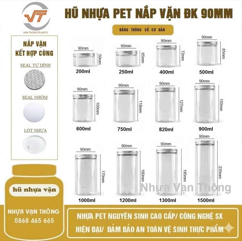 Hũ nhựa PET nắp vặn
