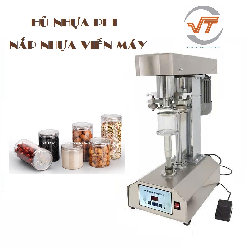Hũ nhựa PET nắp viền máy