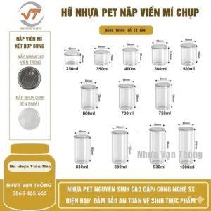 HŨ NHỰA PET VIỀN MÁY ĐK 89MM