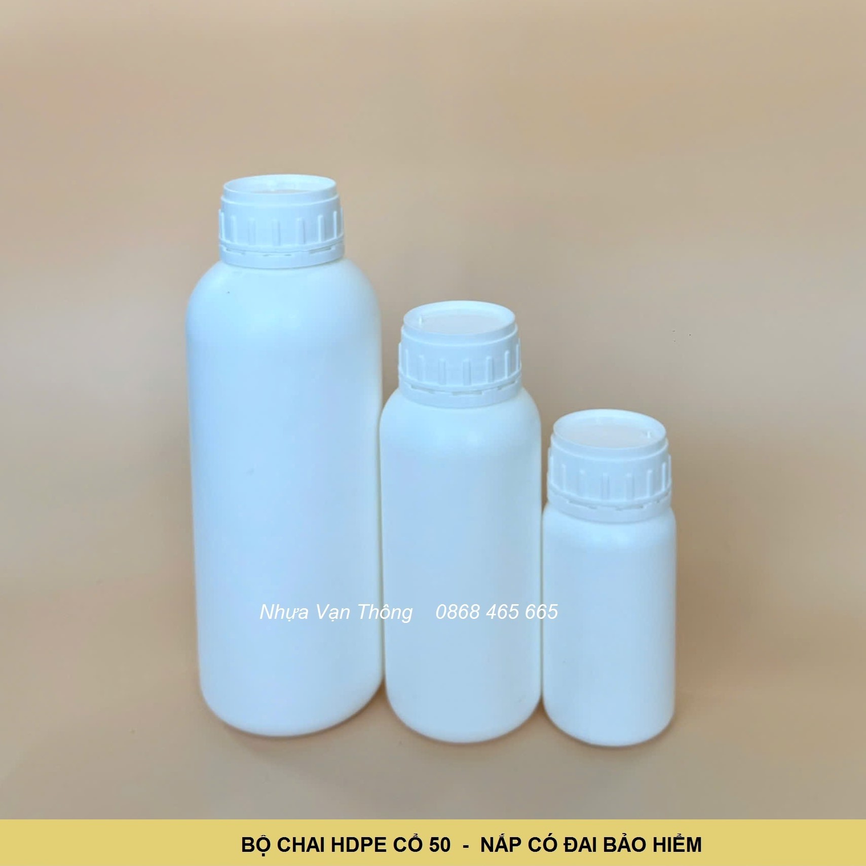 1000ml -2 Chai nhựa HDPE cổ 50mm - Ảnh 1
