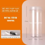 Hũ nhựa Pet nắp vặn ĐK 68 - 600ML