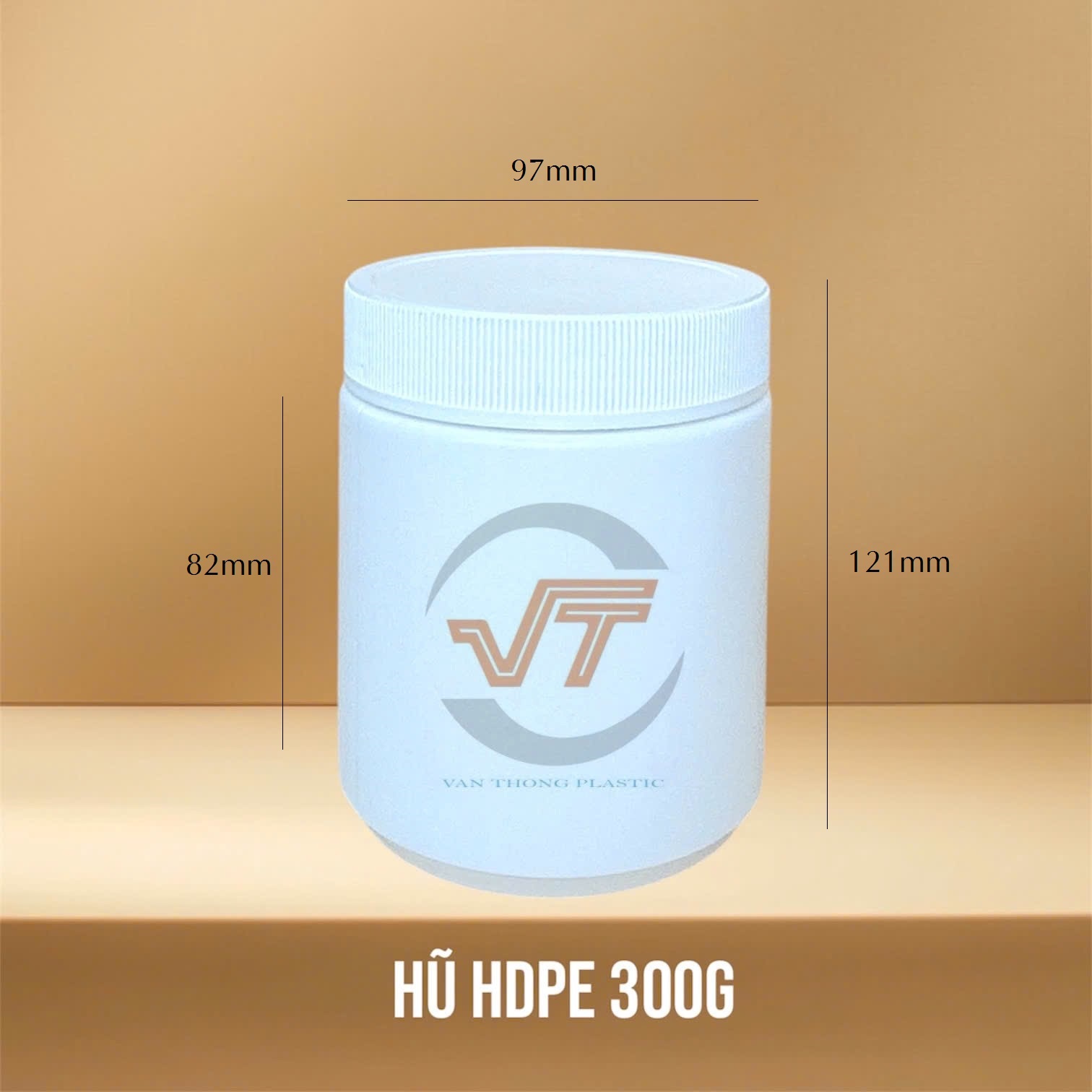 hu-nhua-trang-300g Hũ nhựa HDPE 750ml đựng 300g bột ngũ cốc - Ảnh 1