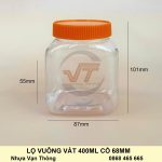 Lọ nhựa vuông vát đựng omai